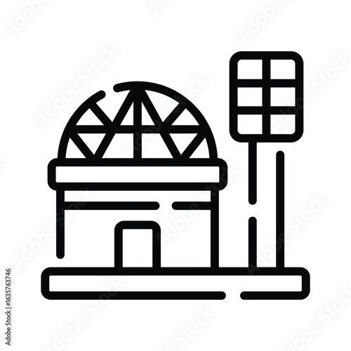 A trendy linear icon of protective life dome