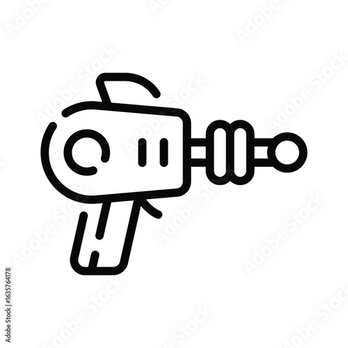 Easy to edit linear icon of futuristic laser gun