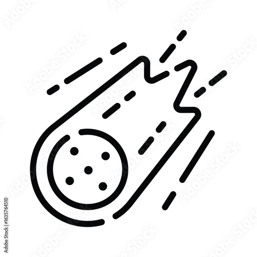 Well designed outline icon of falling meteorite rock