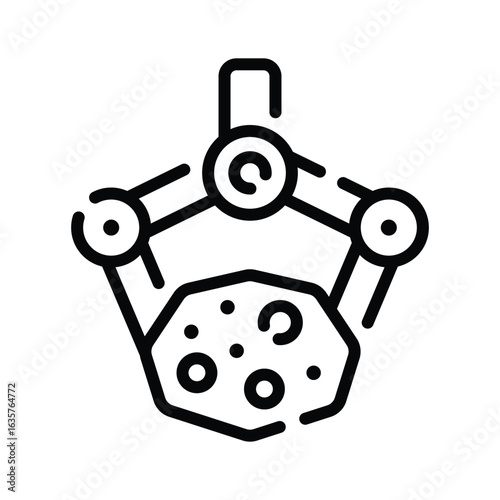 A captivating outline icon of rare tektite stone