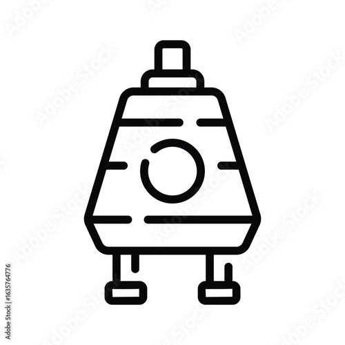 Trendy linear icon of advanced space module unit