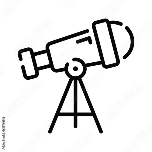 A modern linear icon of powerful telescope lens