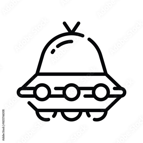 Easy to edit outline icon of unidentified flying ufo