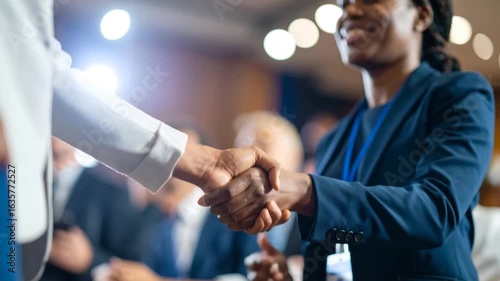 Businesspeople handshake conference