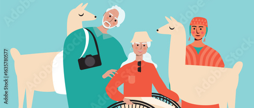 Inclusive couple traveling together, sharing