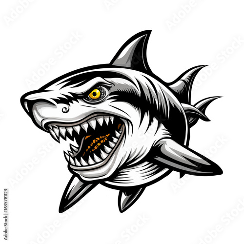 un logo con un feroce squalo  07