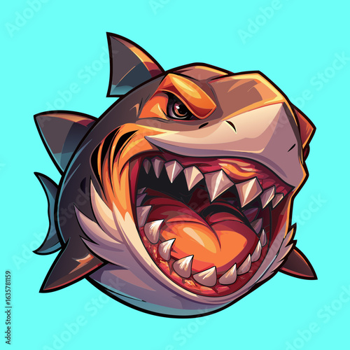 un logo con un feroce squalo  02