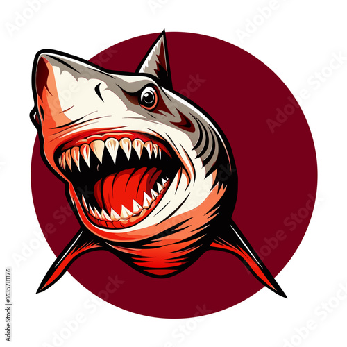 un logo con un feroce squalo  01