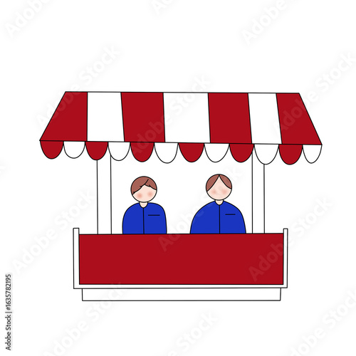 Market Stall Shop Seller Illustration