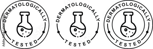 Dermatologically Tested Label Icon – Skin Safe Logo Badge for Packaging and Cosmetics