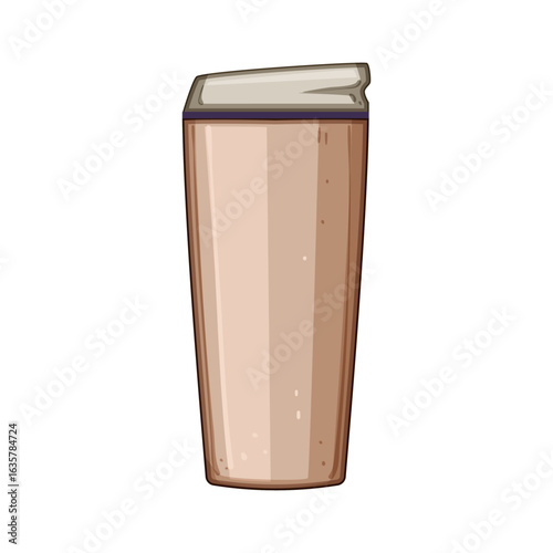 crystal coffee cup reusable cartoon vector illustration