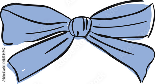 Blue ribbon bow. Perfect for greeting cards, wedding invites, event programs, or formal stationery. Fully editable vector.