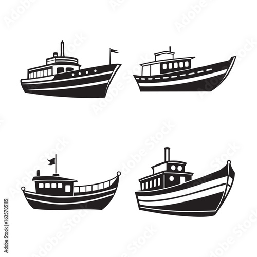 Vintage Boat Silhouette Bundle For Collectors