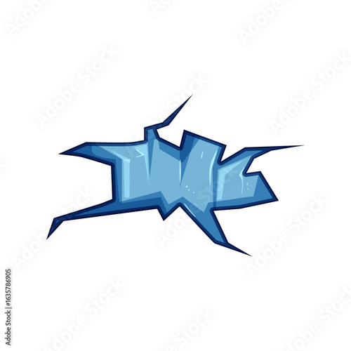 flute ice crack cartoon vector illustration