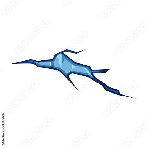 stemless ice crack cartoon vector illustration