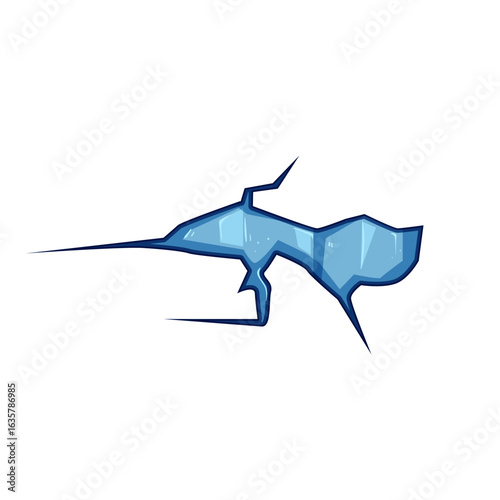 tumbler ice crack cartoon vector illustration