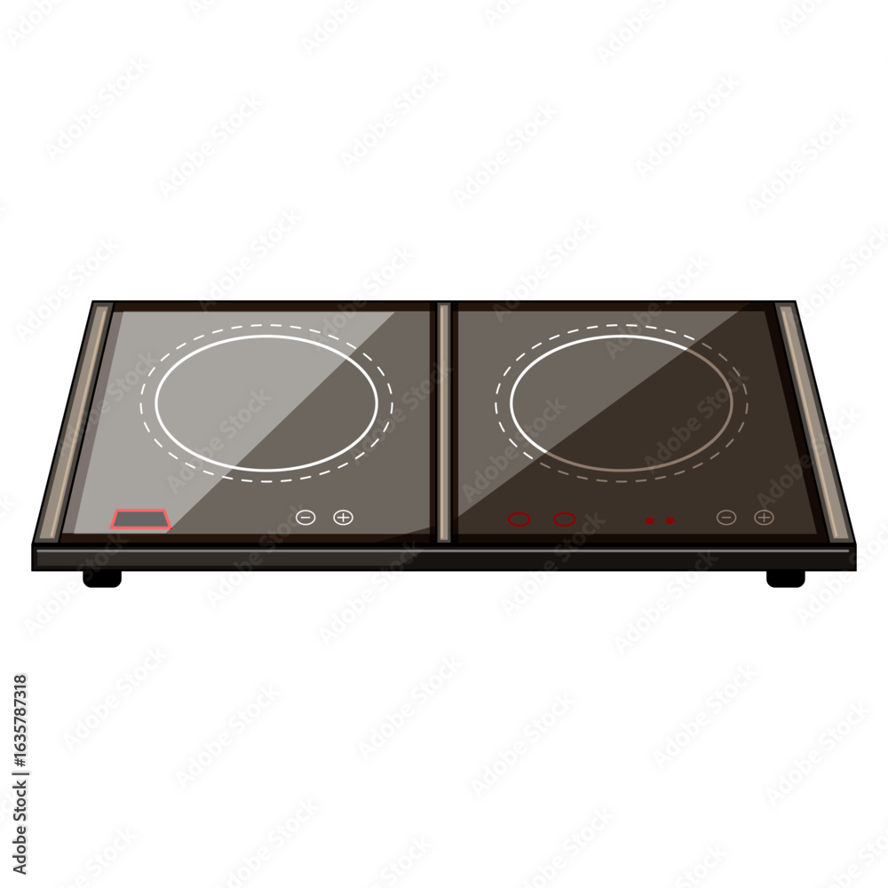 Fototapeta premium champagne induction cooktop cartoon vector illustration