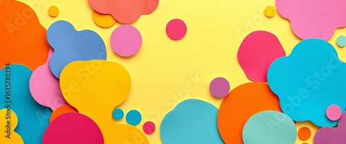Colorful abstract paper cutouts, organic shapes perfect for nursery decor, posters, banners, & children's illustrations,  organic,  collage