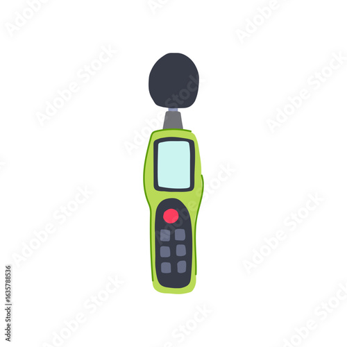 stemless noise level meter cartoon vector illustration