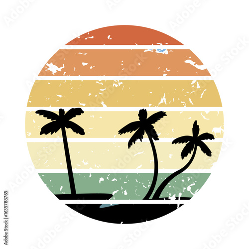 champagne retro sunset cartoon vector illustration