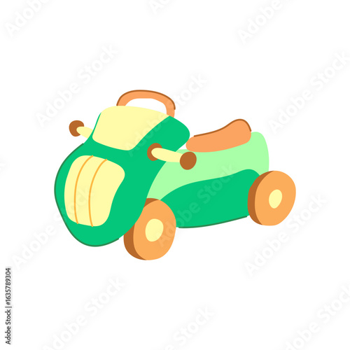 motorcycle ride on toy cartoon vector illustration
