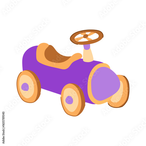 scooter ride on toy cartoon vector illustration