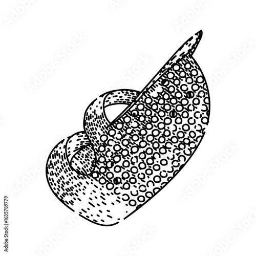 quilting sewing thimble sketch hand drawn vector