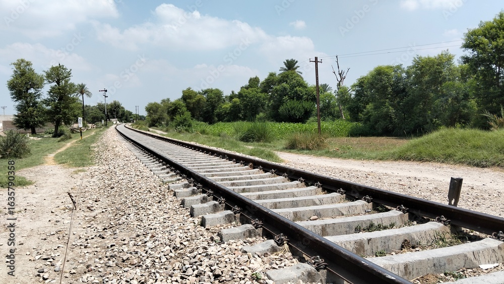 Fototapeta premium railroad tracks in the countryside