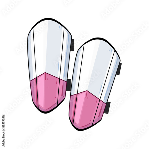 stemware shin guards cartoon vector illustration
