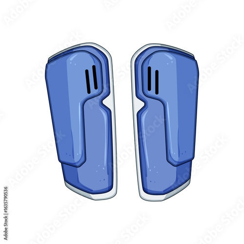 bordeaux shin guards cartoon vector illustration