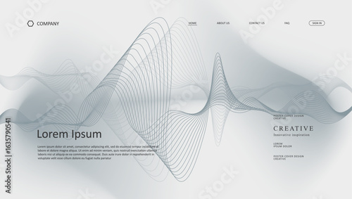 line wave futuristic design of landing page for webpage background design	