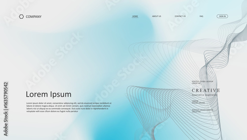 line wave futuristic design of landing page for webpage background design	