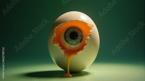 Surreal Egg with a Human Eye