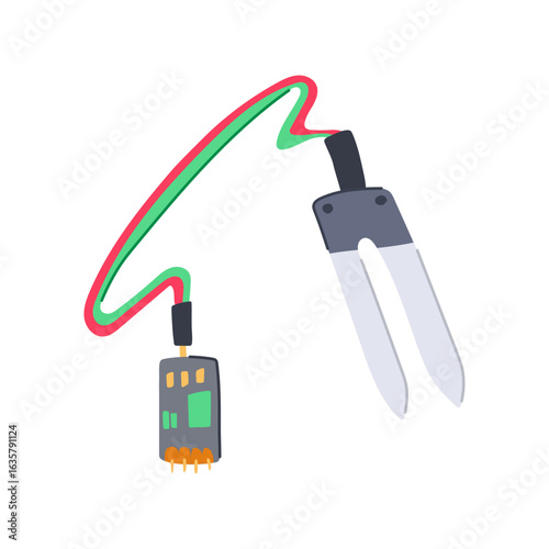 bordeaux soil moisture sensor cartoon vector illustration