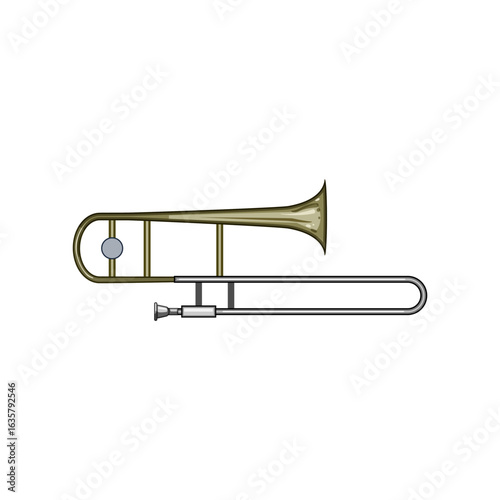 crystal trombone cartoon vector illustration