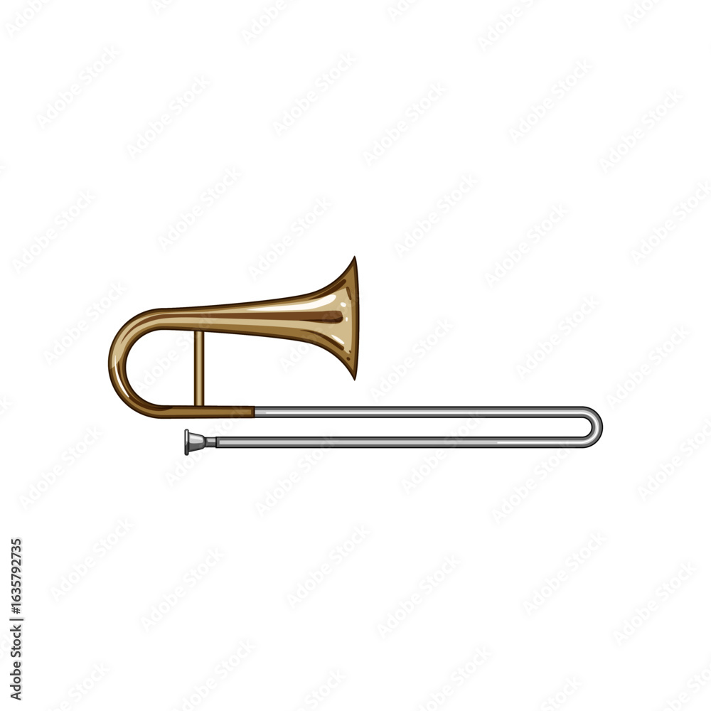 Obraz premium bordeaux trombone cartoon vector illustration
