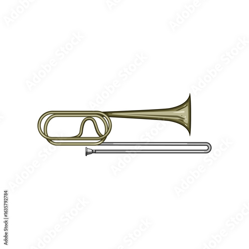 merlot trombone cartoon vector illustration