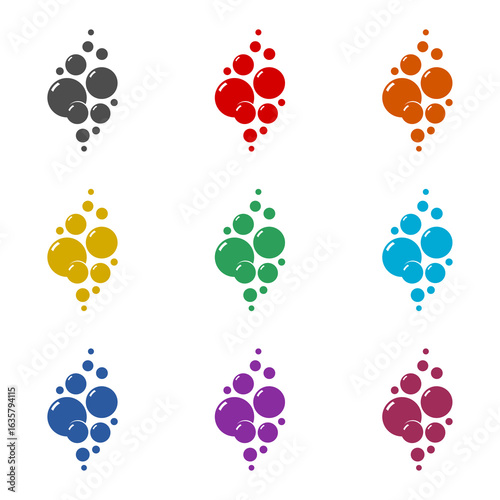 Water Bubble icon isolated on white background. Set icons colorful