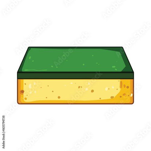 stains yellow sponge cartoon vector illustration