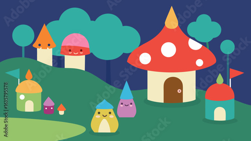 birthday party in elf mushroom village
