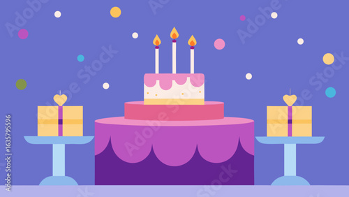 bokeh light birthday table background