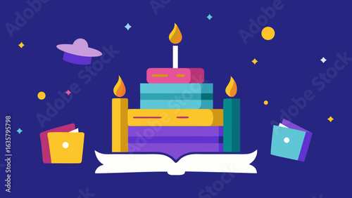 enchanted library birthday floating books