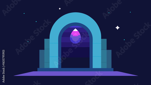 glowing birthday fantasy portal gateway