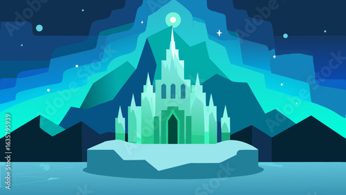 icy birthday palace northern lights glow