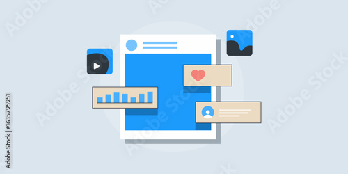 Dynamic image and video capture user engagement, reactions and content performance analytics on social media platform.