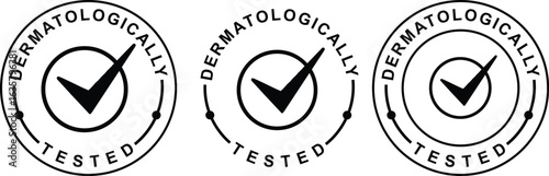 Dermatologically Tested Label Icon – Skin Safe Logo Badge for Packaging and Cosmetics 