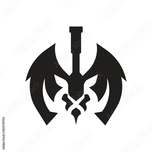 lion head and axe logo design