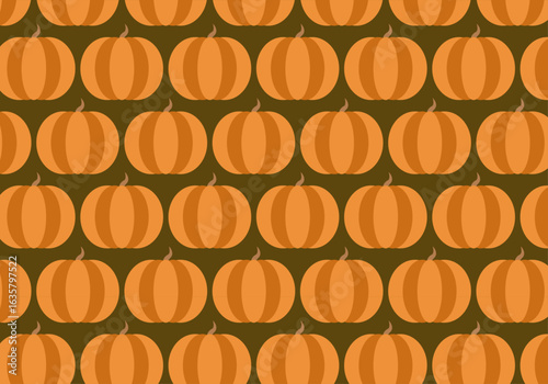 Patrón de calabazas en fondo marrón otoñal