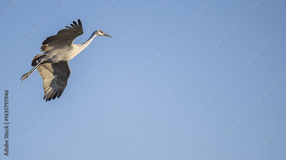 Obraz premium Sandhill crane gets ready to land