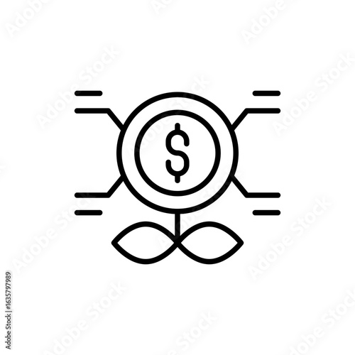 Investment planning outline icons, minimalist vector illustration ,simple transparent graphic element .Isolated on white background